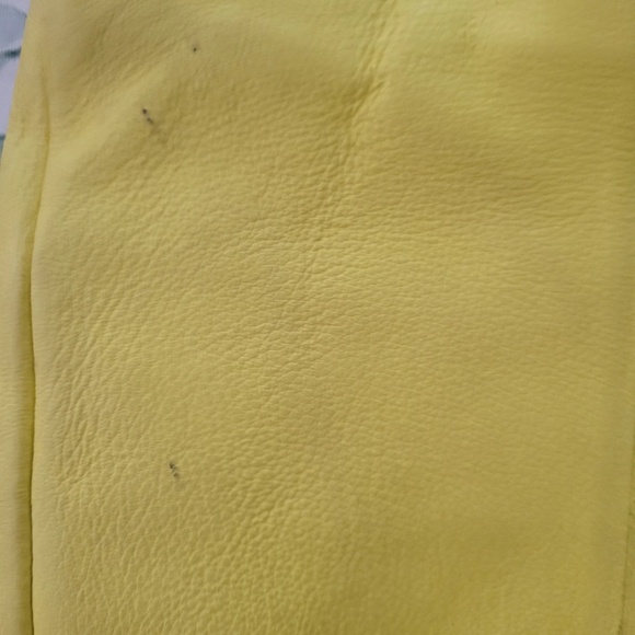 1990's Yellow and Tan Leather Danier Cross Body Purse - Picture 4 of 7